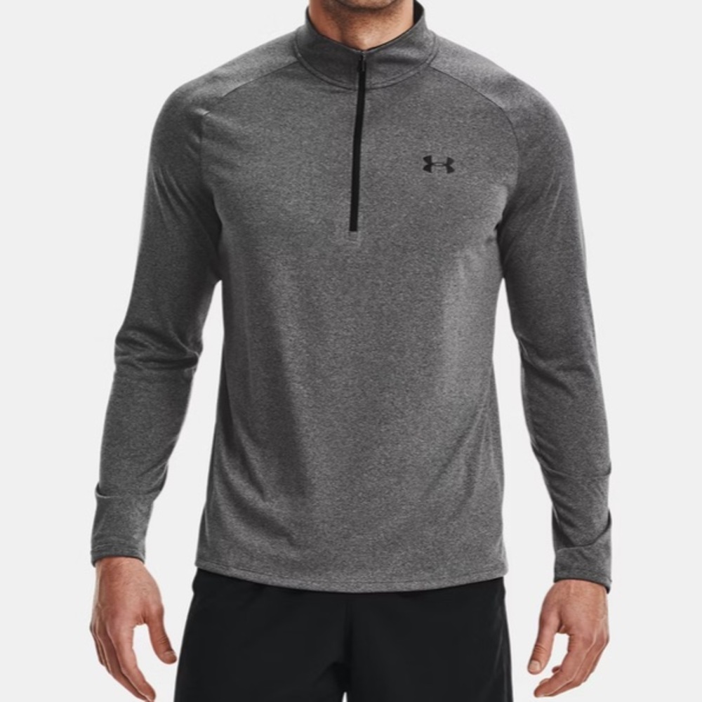 Under Armour Black and Gray Quarter-Zip Pullover